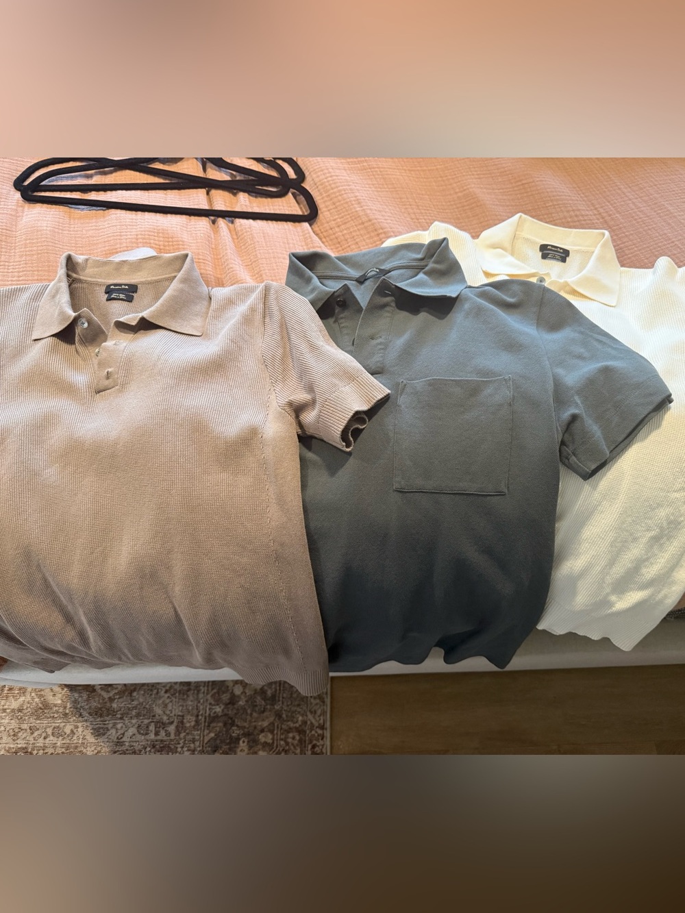 Massimo Dutti Knit Polo Shirt in Taupe